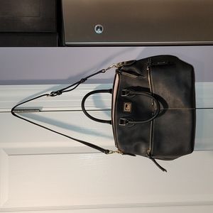 Dooney and Bourke Dillen Double Pocket Satchel Black Pebble Leather *like new*